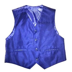 Kids Royal Blue Easter Vest Size 7 Spring Wedding Formal Dressy Waistcoat
